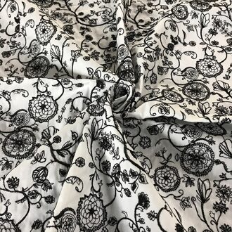 125Cm Breedte Witte Achtergrond Verdikte Bloemen Handgemaakte Diy Katoen En Linnen Borduren Stof Stof Kleding Stof Bank Zak