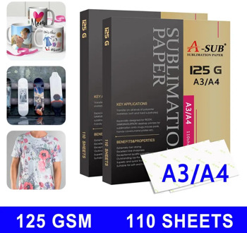 125g 110sheets Sublimation Paper for Cotton T-Shirt Cushion Fabrics Phone Case Printing Design