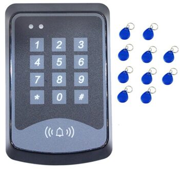 125Khz Rfid Proximity Card Toetsenbord Toegangscontrole Systeem Apparaat Machine Rfid Kaartlezer Deurslot Systeem 1000 Gebruiker Keyfobs cover KU03 AC en 10 Keys