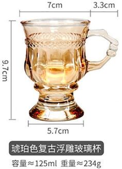 125Mlins Retro Reliëf Glas Hoge Meisje Hart Cup Hoge Latte Koffie Cup Met Een Afternoon Tea Cup B