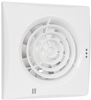 125mm badkamer/toiletventilator Silencio kogellagers met timer inbouw wit