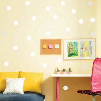 126 Polka Dot Muurstickers Goud Muurtattoo Meisje Nursery Decor Muursticker Au wit