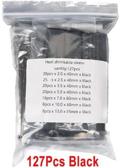 127/164 Pcs Krimpkous Buis Assortiment Kit Elektrische Aansluiting Elektrische Draad Wrap Kabel Waterdicht Krimp 2:1 127 stk