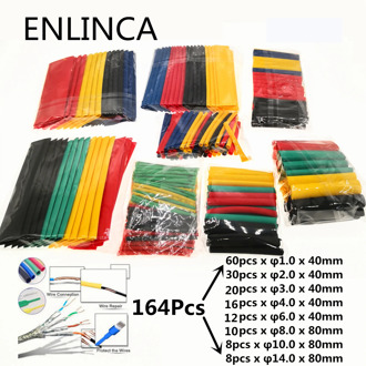 127-164pcs Heat shrink tube kit Insulation Sleeving termoretractil Polyolefin Shrinking Assorted Heat Shrink Tubing Wire Cable