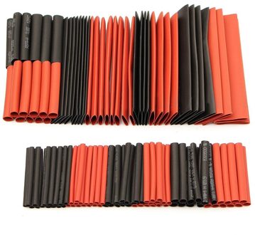 127 pcs Diverse Krimpkous Tube Set 2:1 Polyolefine Zwart Rood Hoezen Wrap Wire Cable Kit
