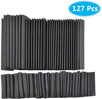 127 Stks/set Krimpkous Elektrische Wrap Draad Kabel Mouwen Pe 2:1 Geïsoleerde Sleeving Diverse