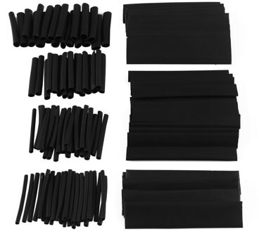 127Pcs Krimpkous 7.28M 2:1 Zwarte Buis Auto Kabelhuls Assortiment Wrap Wire Kit Met Polyolefine Buis