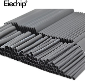 127pcs/lot Heat Shrink Tubing 7.28m 2:1 Black Tube Car Cable Sleeving Assortment Wrap Wire Kit termoretractil Polyolefin Tubing