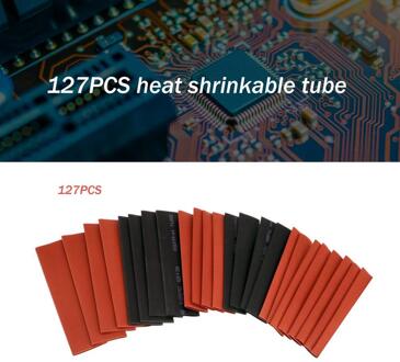 127Pcs Warmtekrimpbare Buis Isolatie Buis Vlamvertragende Terminal Elektricien Huishoudelijke Bedrading Kleur Krimpkous Tube