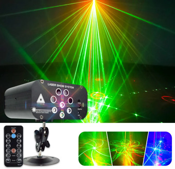 128 Patterns RGBW LED Disco Light Professional DJ Stage 8 Holes Laser Projector Lights Music Control Party Light For Wedding Bar