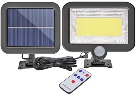128LED Solar Led Light Outdoors IP65 Waterdichte Afstandsbediening Motion Sensor Solar Wandlamp Voor Tuin Decoratie 100LED / afgelegen controle