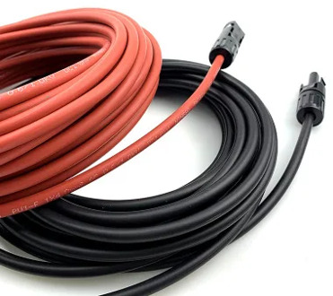 12AWG Solar Cable 4mm² 1 pair of Black and Red with Connector Solar PV Cable good quality Free shipping