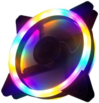 12Cm Dual Aurora Dual Diafragma Fan Rgb Case Fan Pc Case Fan Glare Coolercase Verstelbare Computer Koelventilator