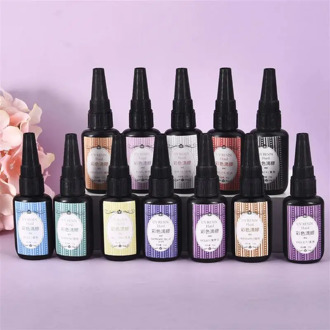 12Colors Transparent Colorful UV Resin Glue Non-Toxic Color Glue For DIY Resin Craft Open Bezel Black Pendant Jewelry Making 25g