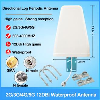 12DBi Hoge Winsten Waterdichte Antennes 2G/3G/4G/5G Directional Sma N Mannelijke N Vrouwelijke 698-4900Mhz Directionele Log Periodieke Antenne N mannetje