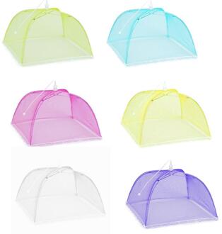 12Inch Huishoudelijke Voedsel Paraplu Subnet Cover Picknick Barbecue Party Anti Muggen Vliegen Slip Netto Tent Voor Keuken Diner Tafel geel