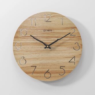 12Inch Nordic Houten 3D Wandklok Hollow Creatieve Muur Art Decor Keuken Wandklok Nummer Opknoping Horloge Thuis decoratie 6