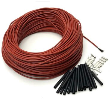 12K 33ohm/M Buitendiameter 3Mm Siliconen Rubber Geïsoleerde Carbon Fiber Verwarming Kabel Warme Vloer Kabel 10m