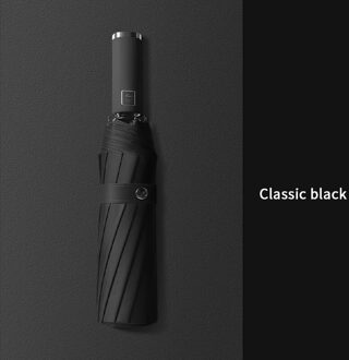 12K Drie-Opvouwbare Automatische Paraplu Regen Vrouwen Sunny/Regenachtige Winddicht Anti-Uv Paraplu Voor Mannelijke Vrouwelijke Zomer winter Parasol Classic zwart