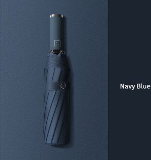 12K Drie-Opvouwbare Automatische Paraplu Regen Vrouwen Sunny/Regenachtige Winddicht Anti-Uv Paraplu Voor Mannelijke Vrouwelijke Zomer winter Parasol marine blauw