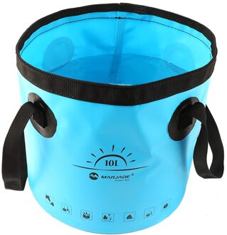 12L 20L Draagbare Emmer Water Opbergtas Waterzak Vissen Opvouwbare Emmer Voet Wassen Bad Vissen Accessoires Voor Camping Wandelen blauw 10L
