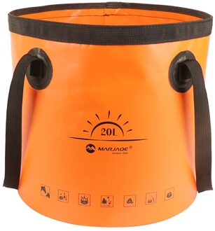 12L 20L Draagbare Emmer Water Opbergtas Waterzak Vissen Opvouwbare Emmer Voet Wassen Bad Vissen Accessoires Voor Camping Wandelen oranje 20L