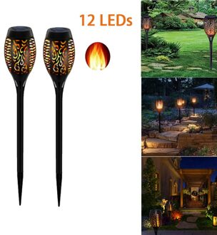 12LED/33LED Solar Flame Lights Flickering IP65 Waterdichte Outdoor Solar Lamp Path Binnenplaats Tuin Verlichting Torch Spotlight 2stk 12 LED