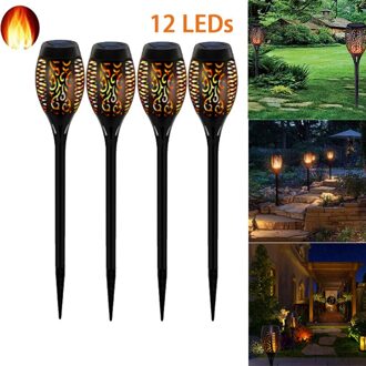 12LED/33LED Solar Flame Lights Flickering IP65 Waterdichte Outdoor Solar Lamp Path Binnenplaats Tuin Verlichting Torch Spotlight 4stk 12 LED