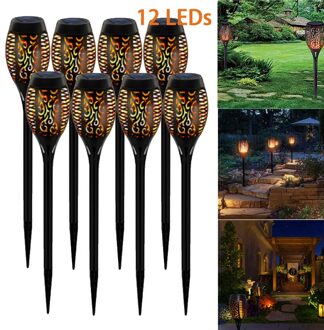 12LED/33LED Solar Flame Lights Flickering IP65 Waterdichte Outdoor Solar Lamp Path Binnenplaats Tuin Verlichting Torch Spotlight 8stk 12 LED