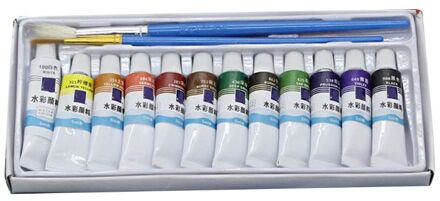 12Ml 12/24 Kleuren Professionele Verf Buizen Tekening Schilderij Aquarel Pigment Set Kunstenaar Art Supplies 12ml 12 kleuren
