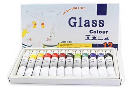 12Ml 12 Kleuren Glas Verf Acryl Handgeschilderde Pigmenten Tekening Buizen Set Kunstenaar Art Supplies Voor Beginner