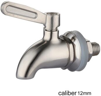 12Mm 16Mm Drank Wijn Vat Kraan Drinken Dispenser Tap Tap Water Roestvrij Staal Koffie Sap Kranen Zilver Kraan H01 12MM