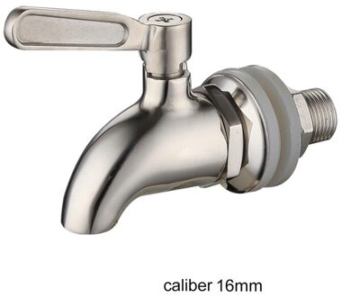 12Mm 16Mm Drank Wijn Vat Kraan Drinken Dispenser Tap Tap Water Roestvrij Staal Koffie Sap Kranen Zilver Kraan H02 16MM