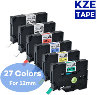 12mm Brother label tape Tze-231 Multicolor Laminated label ribbon tze tape for p-touch label printers tze231 tze 231 tze-231