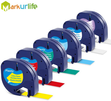 12mm Letra Tag Label Tape 91200 12267 18771 91202 91203 91204 91205 Compatible for DYMO Plastic Label Printer 91201