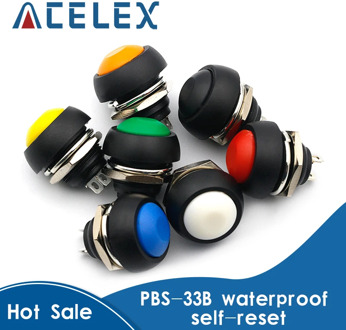 12mm PBS-33B Waterproof Momentary ON OFF Push Button Swithch Mini Round Switch