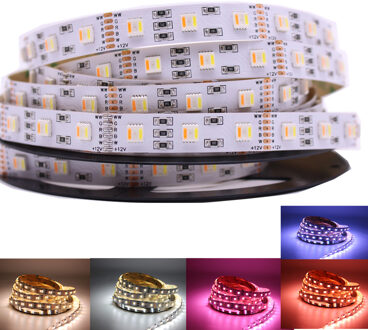 12MM PCB RGB CCT LED Strip 5050 DC12V/24 V Flexibele Light RGB + Wit + Warm Wit 5 kleur in 1 LED Chip 60 LED/m 5 m/partij waterdicht DC12V / IP20 Not waterproof