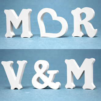 12MM Thickness Wedding Party Home Decor Wooden Wood letters Alphabet Numbers Decoration DIY Word Handmade