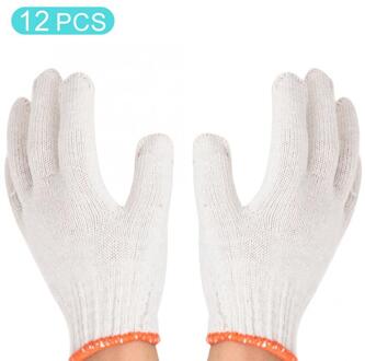 12Pairs Slijtvaste Verdikte Katoenen Garen Arbeid Werken Beschermende Handschoenen Handschoenen