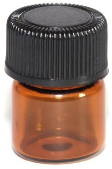 12Pc 1 Ml Amber Etherische Olie Fles Met Opening Verloopstuk En Cap