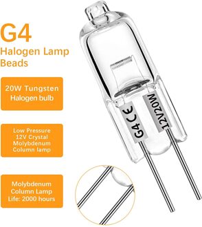 12Pc 20W 12V Rechte Plug Transparante Lamp Kralen Halogeen Lampen Warm Wit Licht Duidelijk Capsule Lampen лампочка