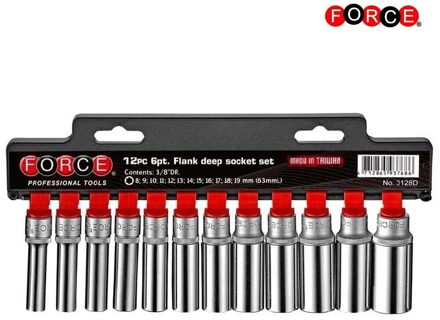 12pc 3/8"DR. 6pt. Flank deep socket set 3128D