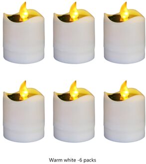 12Pc Plastic Zonne-energie Kaars Geel Solar Power Led Kaarsen/Vlamloze Elektronische Solar Led Tea Lights Lamp Voor outdoor 6stk warm