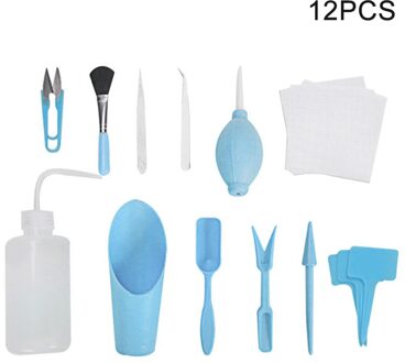 12Pcs 16Pcs Succulent Planten Diy Tool Tuin Planter Kit Plastic Transplanteren Zaailing Zaaien Bonsai Thuis Graven Snoeien blauw 12stk