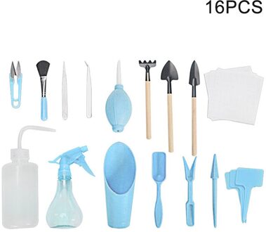 12Pcs 16Pcs Succulent Planten Diy Tool Tuin Planter Kit Plastic Transplanteren Zaailing Zaaien Bonsai Thuis Graven Snoeien blauw 16stk