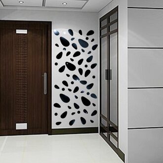 12Pcs 3D Spiegel Acryl Muurstickers Creatieve Slaapkamer Decors Voor Familie Decoratie Zelfklevend Vinyl Thuis Decal zwart