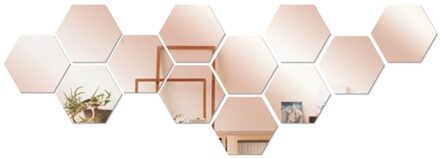 12Pcs 3D Spiegel Hexagon Vinyl Zelfklevende Muurstickers Verwijderbare Sticker Diy Decal Badkamer Woonkamer Home Decoratie