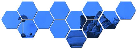 12Pcs 3D Spiegel Hexagon Vinyl Zelfklevende Muurstickers Verwijderbare Sticker Diy Decal Badkamer Woonkamer Home Decoratie