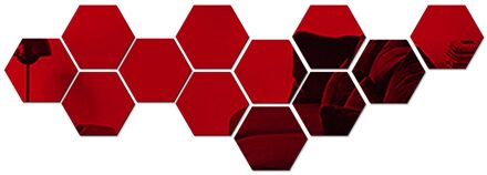 12Pcs 3D Spiegel Hexagon Vinyl Zelfklevende Muurstickers Verwijderbare Sticker Diy Decal Badkamer Woonkamer Home Decoratie