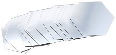 12Pcs 3D Spiegel Muurstickers Hexagon Vorm Vinyl Verwijderbare Muursticker Decal Diy Home Decoratie Art Spiegel Ornamenten Wwo Zilver / Xs